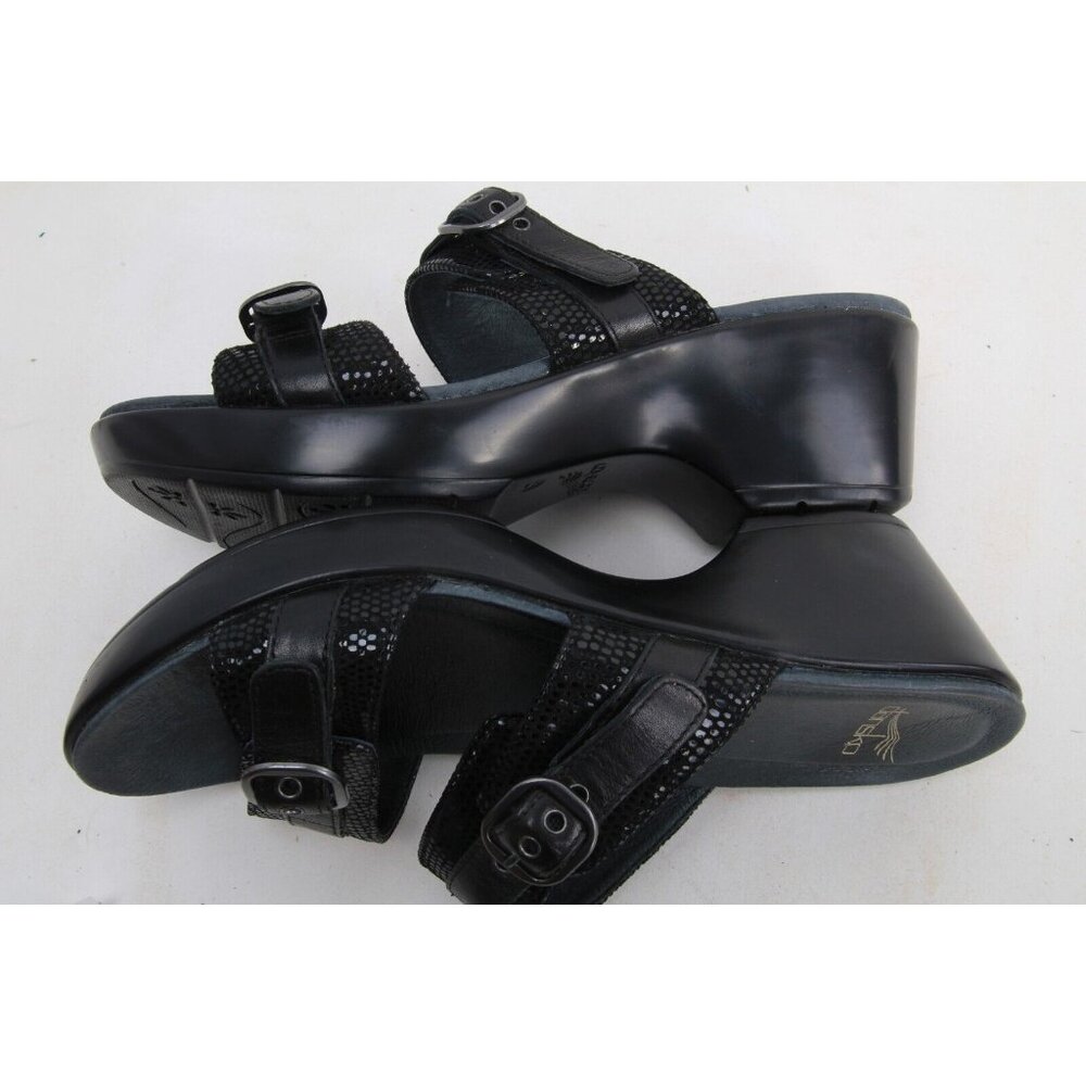 Dansko Jessie Black Leather Slip On Sandals Shoes EU 40 US Women's 9.5-10 - Picture 8 of 14